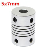 5mm x 7mm Aluminum Flexible Shaft Coupling OD19mm x L25mm CNC Stepper Motor Coupler Connector