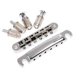 Electric Guitar Ponticello Tailpiece Bridge Full Set Sliver