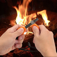 Outdoor Fire Starter Lighter Flint with Emergency Whistle Survival Kit Portable Camping Tool