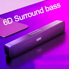 Wireless Bluetooth Soundbar 10W Home Theater Four Units Hi-Fi FM Radio TF Card AUX-In 1200mAh Computer Desktop Speaker with Mic