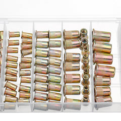 165PCS M3 M4 M5 M6 M8 M10 M12 Mixed Zinc Plated Carbon Steel Rivet Nut Insert Nuts Assortment Kit