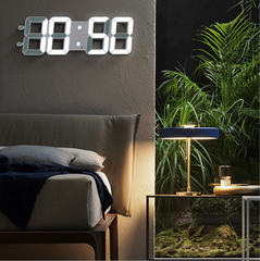 16 inch Modern Smart Photosensitive Digital Wall Clock 3D Plastic Stereo Silent Clock LED Electronic Clock