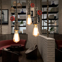 Pendant Tube Iron Ceiling Lamp Hanging Chandelier Light