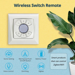Smart Wireless Switch Wall Remote with Push Button Works with Alexa Google Home 6 Channels