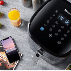1500W 220V 5L Air Fryer APP Control 7X Air Circulation 100 Recipes 13 in 1 Cooking Functions Hot Oven Cooker Low Noise Non-stick