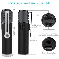Lavalier Lable Bluetooth Wireless Microphone Smartphone Vlog Mic ZealSound Audio Video Real-Time Recording