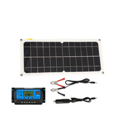 Monocrystaline Solar Panel USB Charger Kit with 10A Controller & Cables