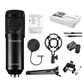Professional Studio Broadcasting Recording set Condenser Microphone Ball-type Anti-wind Foam Power Black