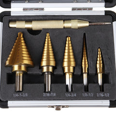 3/5/6pcs HSS Step Drill Bit Set Cone Hole Cutter