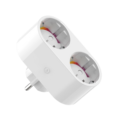 Smart Plug 2 IN 1 Dual EU Plug WiFi Outlet 16A Socket APP Remote Control Electricity Statistics Home Light Switch Timer Works With Alexa Google Home