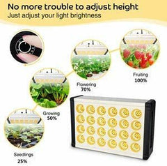 168LED 1000W AC90-260V Full Spectrum LED Grow Light for Indoor Plants, Daisy Chain, Dimmable Knob, Sunlike Plant Grow Light Veg Seedings and Flower