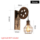 Adjustable Iron Wall Lamp Lifting Pulley Sconce Light Indoor 4 Color Without Light Bulb