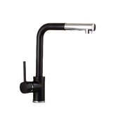 Modern Pull Out Spray Kitchen Sink Faucet Basin Mixer Tap 360 Rotate Single Hole Brass Black