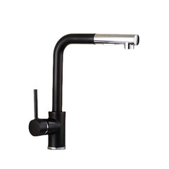Modern Pull Out Spray Kitchen Sink Faucet Basin Mixer Tap 360 Rotate Single Hole Brass Black
