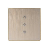 Wifi 3Gang Smart Switch EU Standard Metal Frame Wire Drawing Light Control Switch WF-WS033 100-240V 2.4 GHz