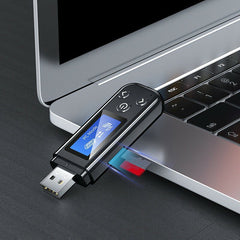 USB Bluetooth Adapter BT5.0 HD TF Card 3.5mm AUX-In 1700mAh LCD Digital Display Receiver Transmitter with Mic