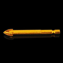 6mm Shank Titanium Carbide Glass Drill Bit Cross Spear Point Head