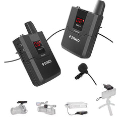 Wireless Lavalier Microphone System Lapel Video Mic 16 Channel Max 50m Transmission Range for Camera and Smartphones