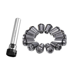 Collet Chuck Holder with 14PCS Spring Collet for CNC Milling Lathe Tool