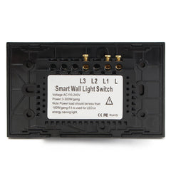 Crystal 1 Way 2 Gang Glass Remote Panel Touch LED Light Switch Controller With Remote Control