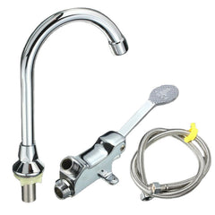 Switch Control By Foot Pedal Valve Basin Faucet Copper Vertical Sink Tap For Home Laboratory Medical With 1M Flexible Hose