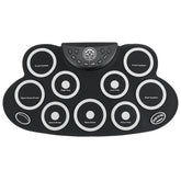 Electric Drum 9 Drum Pads Silicone Plastic Pad w/ Foot Pedals Drumsticks USB 5V