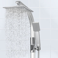 Shower Faucet System Rain Set With Hand Soap Holder Chrome