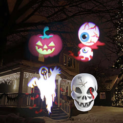 LED Projector Lamp Snowman Projector Double Head Water Wave Stage Light Remote Control Waterproof Garden Lawn Lamp