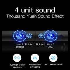 4 Unit Sound LED Display Big Power Wireless Bass Column 6D Stereo Soundbar Music Center Bluetooth Speaker