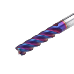 L75mm D4/5/6/8/10mm HRC60 4 Flutes Blue NACO Coated Tungsten Carbide Milling Cutter CNC Tool