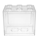 Colorful Clear Mini Fish Tank Aquarium LED Light Office Desktop Ornament Decor