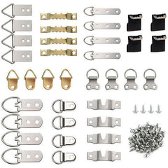 96Pcs Photo Frame Hanging Hooks Kit 9 Models Picture Hanger Hooks with Screws for Office Family Photo Picture Painting Hanging