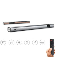 Bluetooth Speaker 40W DSP Soundbar LED Touch Screen BT5.0 USB Optical Coaxial AUX HDMI Remote Control Metal Wooden Home Theater