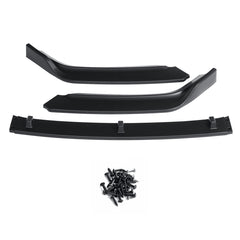 3Pcs Matte Black Front Bumper Lip Body Kit Spoiler