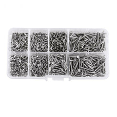 800Pcs M2 Stainless Steel Phillips Cross Flat Head Screws Self Tapping Screw Assortment Kit