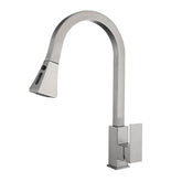 Kitchen Sink Hot And Cold Faucet Single Handle Brushed Nickel Stainless Steel Gooseneck Wash basin Tap With Pull Down Sprayer