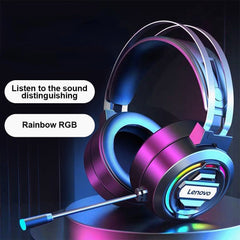 Headphone 7.1 RGB Light Heavy Bass 50mm Loudspeaker Gamming Wired Headphones wtih Adjustable Microphone