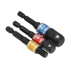 3Pcs Power Screwdriver Extension Bar Adapter Black Anti-rust Coating Power Tool Bits