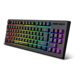 2.4G Wireless Keyboard 87 Keys Multimedia Function RGB Backlit Rechargeable Keyboard for Computer Laptop Home Office