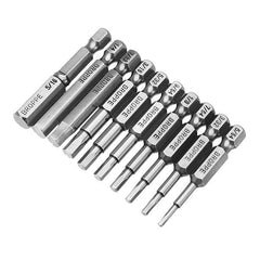 10pcs SAE 5/64-5/16 Inch Hex Head Screwdriver Bit 1/4 Inch Hex Shank Magnetic Screwdriver Bit