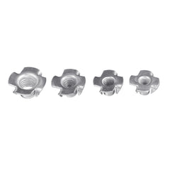 90Pcs Four Prong T Nut Inserts Carbon Steel Zinc Plated For Wood M3/M4/M5/M6/M8 Nut Assortment Kits