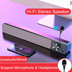 Bluetooth Speaker Hi-Fi 4D Stereo Surround Sound Bass Subwoofer Dual Drivers Noise Reduction Soundbar Computer Speaker Home Theater