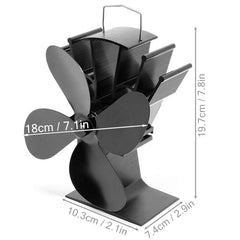 8.8inch 4 Blades Fireplace Fan Wood Burner Stove Thermal Heat Power Fan
