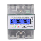 Electronic Watt Power Energy Meter 380V 80A 3 Phase 4 Wire Wattmeter kWh LCD Backlight Display With Transparent Cover