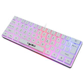 61 Keys Gaming Keyboard USB Wired LED Backlit Multiple Shortcut Keys Mini Mechanical Feel Keyboard for Home Office