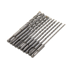 10Pcs 4-14mm Masonry Drill Bits Double SDS Plus Slot Electric Hammer Set 160mm Metal HSS For Drills Cutting