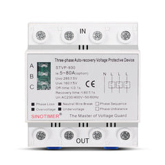 63A 80A 380V Auto-recovery Protective Device Mounted DIN Rail Self Reconnect Surge 3 Phase Protector