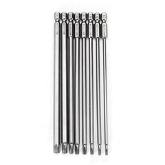 8pcs T9-T40 150mm Magnetic Torx Screwdriver Bits 1/4 Inch Hex Shank