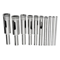 10pcs Diamond Hole Saw Drill Bit Set 3mm-13mm Tile Ceramic Glass Porcelain Marble