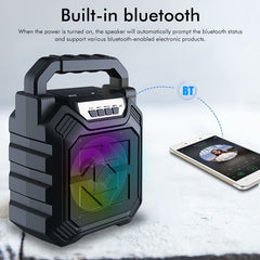 Outdoor Portable Wireless Bluetooth Speaker With Mic FM Radio Stereo Waterproof Soundbox Support AUX/USB/TF/FM